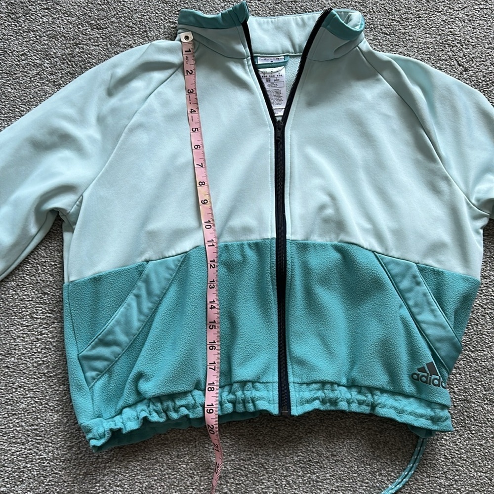 Adidas Teal Bomber Jacket Lightweight Sporty - Picture 4 of 6